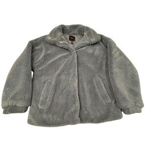 Forever 21 Fluffy Thick‎ Super Soft Teddy Coat Women’s Medium Smoke Gray